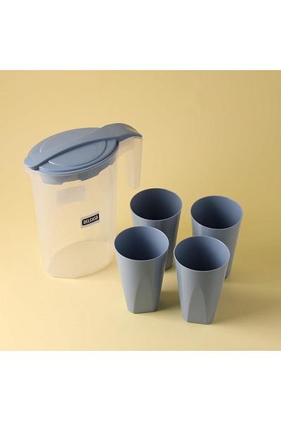 Generic Delcasa 5 Pieces Drink Set Blue/Transparent DC2552