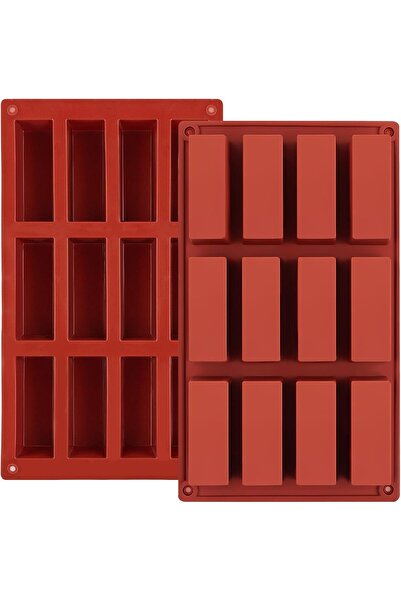 Generic JOERSH 2-Pack 12-Cavity Silicone Granola Bar Molds (Rectangular)