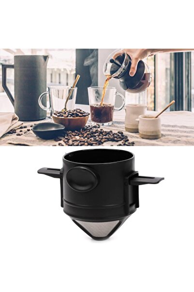 Generic قمع تقطير القهوة، فلاتر قهوة قابلة لإعادة الاستخدام مصنوعة من الفولاذ...