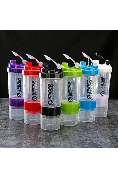 Generic ALCOACH Shaker Bottle Protein spider Bottles with Storage and Mix Ball, 16OZ Sports Water Bottle wi