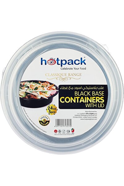 Generic Hotpack Disposable Microwaveable Round Black Base, Meal Prep Containe...