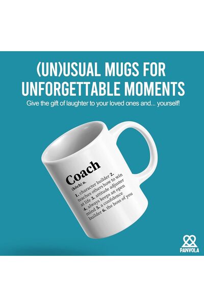 Be Care كوب قهوة سيراميك مبتكر بتصميم شخصية المدرب، 11 أونصة