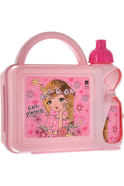 Generic Little Princess Lunch Box and Water Bottle Set for Kids, Pink