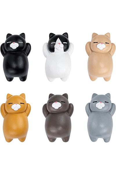 Generic Tazweeq 6 Pcs Cat Fridge Magnets, Fun Cat Refrigerator Magnets for Whiteboard, Office, Photos, Note