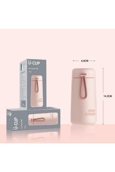 Generic Frafuo Portable Stainless Steel Insulated Water Bottle 270ml - Pocket Size Vacuum Insulated Travel