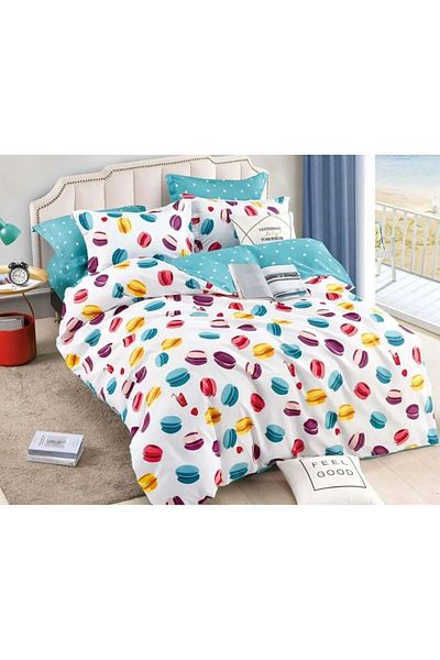 JOJO Elegant 6-Piece Linen Set with Fine Cotton Elastic, Bed Sheet 180x200cm, 2-Person Bed