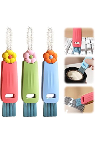 Arabest فرشاة تنظيف أغطية الأكواب 3 في 1، مناسبة للمساحات الصغيرة بين الزجاجات