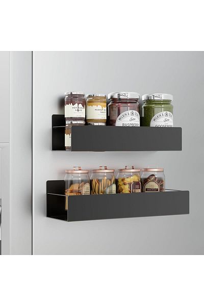 Generic ABIN Magnetic Spice Rack for Refrigerator, 4 Pack Moveable Fridge Magnetic Spice Racks, Strong Meta