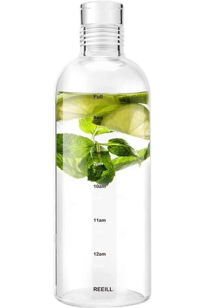 Generic TRASSLE Water bottle,high borosilicate drinking Glass with printed time scale, sports water bottle,