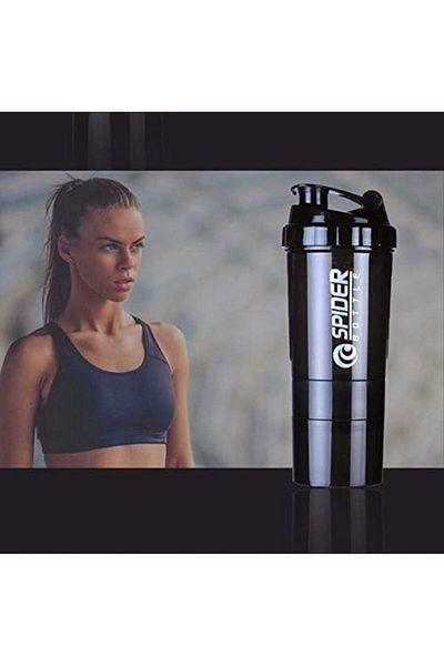Generic Protein Shaker Bottle 20 oz Shake Mixer Bottle with Storage, 500ml Gym Water Bottle Mixer for Quick