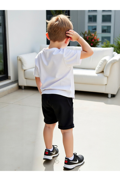 Take Two By Styli Kids 2pcs Graphic Print Short Sleeve T-Shirt and Shorts