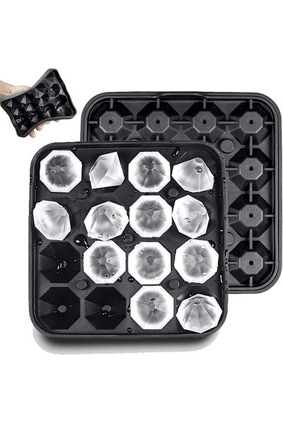 Generic YelaJoy Tiny Diamond Ice Molds Fun Shapes 2 Pack, Small Diamond-Shaped Silicone Ice Cube Trays 16 C