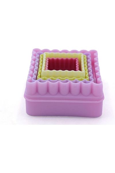 Generic Bin Shihon-Abomar | Plastic Cookie Cutter Rectangle Shape Set of 5 Pieces - MultiColor