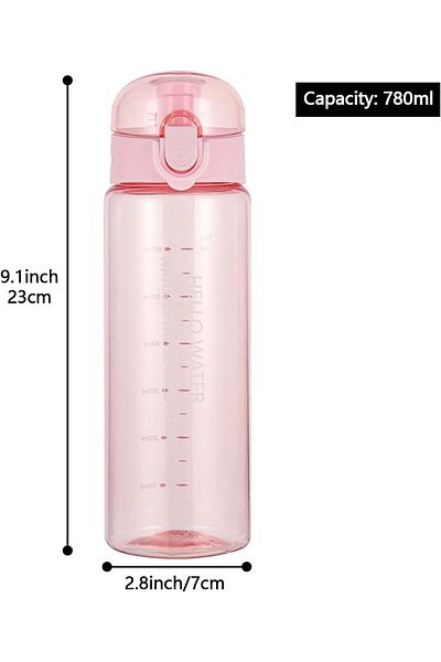 Generic Waglos Water Bottle with Time Marker ，Leak Proof Gym Bottle with Times to Drink -Ideal Gift for Fit