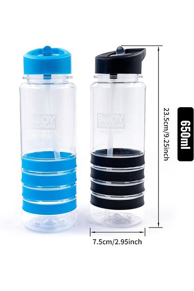 Generic Leikefitness Sports Water Bottles BPA Free Leak Proof Plastic Bottle Volume Marked with Comfortable