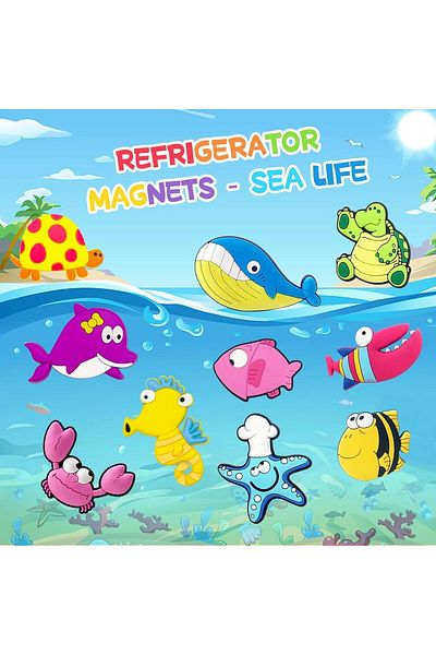 Generic Joyzzz Refrigerator Magnets, 10 Pcs Soft Rubber Refrigerator Magnets for Toddlers, Fridge Magnets f
