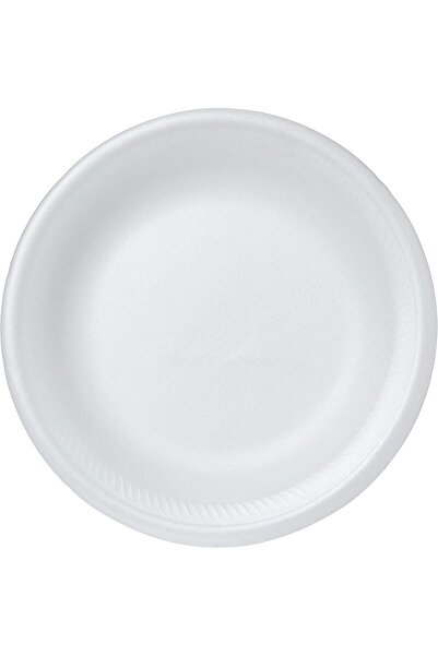 Alsaqer Disposable Round Foam Plate 10 inches white Pack, 25 Pieces