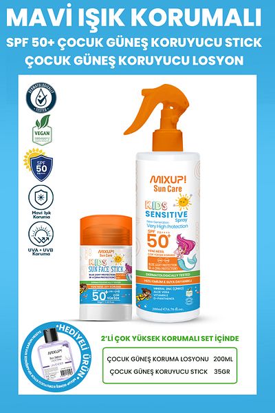 Mixup SPF 50+ Blue Children's Sunscreen Lotion - 35 GR & 200 ML
