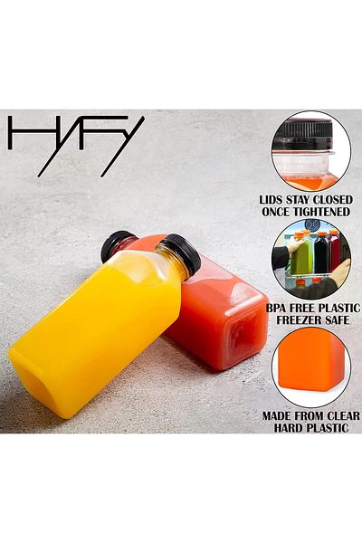 Generic HYFY [10 PCS] 500ml Plastic Juice Bottles 16oz Clear Plastic Bottles With Caps Milk Bottle Water Bo