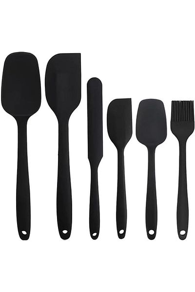Generic Tazweeq Silicone Spatulas Set, 6 Pieces Silicone Spatula Set Heat Resistant, Cooking Utensils Food