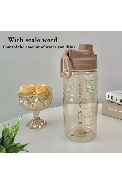 Generic Khazna Leak-Proof Sports Water Bottle, 1.5L, with Measurement Label, BPA-Free, Portable for Gym, Cy