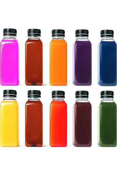 Generic HYFY [10 PCS] 500ml Plastic Juice Bottles 16oz Clear Plastic Bottles With Caps Milk Bottle Water Bo