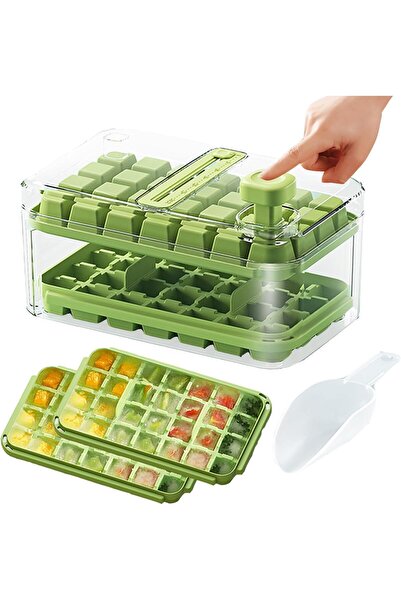 Arabest Ice Cube Tray with Lid and Bin,56-Piece Easy Release Mold with Scoop ...