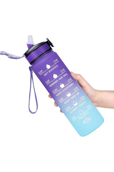 Generic Winsilt 32oz Sports Water Bottle, Leakproof BPA Free Drinking Water Bottle with Motivational Time M