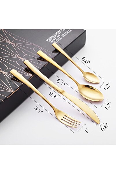 Generic SKY-TOUCH 24-Piece Western Stainless Steel Cutlery Set - Gold