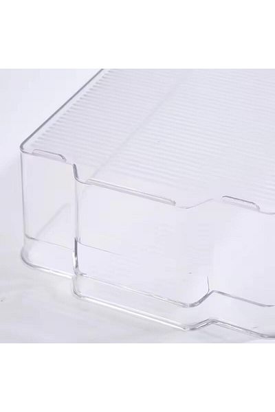 Generic Acrylic Fridge Organizer, Stackable Refrigerator Organizer Bins with Lids, BPA Free Fruit Storage C