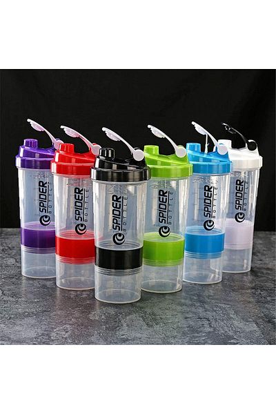 Generic ALCOACH Shaker Bottle Protein spider Bottles with Storage and Mix Ball, 16OZ Sports Water Bottle wi