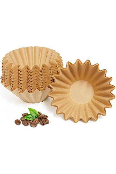 Bukela MUCXNIIY 1-2 Cup Brown Coffee Filters, 100 Count Unbleached Basket Coffee Filter Paper for Miniature