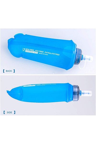 Generic GARLUGAVA Tpu Soft Folding Water Bottles, 2 Packs 500ML BPA-Free Collapsible Flask For Hydration Pa
