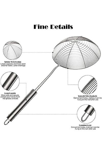 Generic BishtHub Stainless Steel Strainer Skimmer Spoon Deep Fryer Ladle & Food Strainer Kitchen Tools Kitc