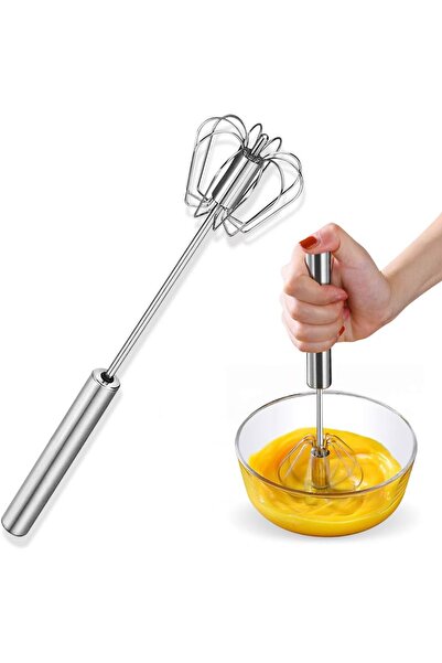 STARSTAR Semi-Automatic Stainless Steel Rotary Hand Push Egg Beater & Whisk.