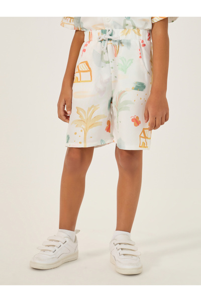 Styli Graphic Print Regular Fit Shorts with Drawstring