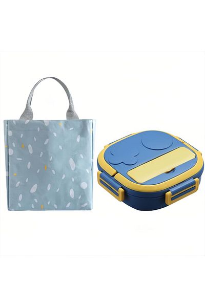 Generic Gorgeskid Robot-Design Stainless Steel Lunch Box & Insulated Bag – Leak-Proof 18oz Bento Box for