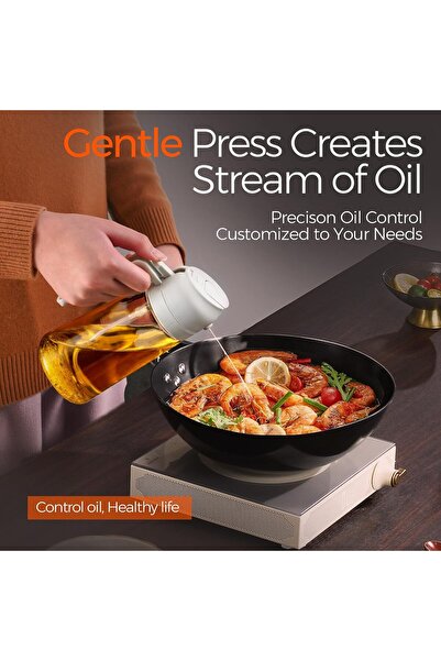 Generic 2 Pack 16oz/470ml 2-in-1 Food-Grade Glass Oil Sprayer (White & Green)