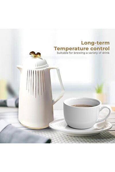 Bright Home 1000ml Insulated Thermal Coffee Carafe (White)