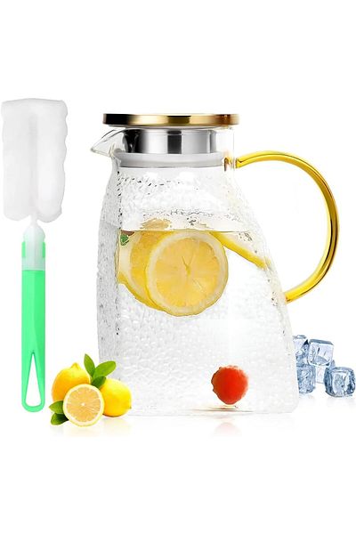 Generic Glass kettle with lid, 1.8 litres Kettle with handle, glass kettle for refrigerator, glass bottle w