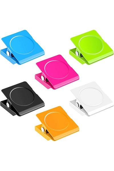 Generic Tazweeq Magnetic Clips, 6Pack Magnet Metal Clips, Whiteboard Magnet Clip Strong Refrigerator Magnet