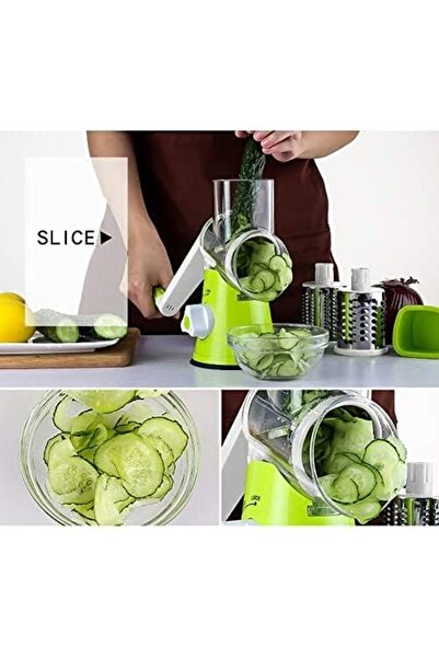 SAQOWARE 4 Pcs Vegetable Slicer 3 In 1 Handheld Spiral Rotary Drum Slicer For Vegetable Fruit Cheese Nut