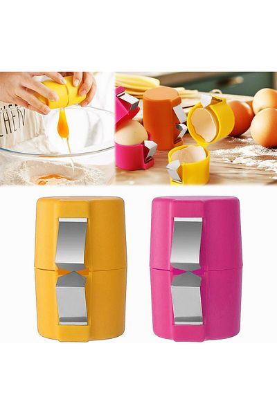 Generic Oasisgalore Egg Shell Opener Cracker Tool for Hard Boiled Eggs,Kitchen Gadget Set 2-Pc Yellow & Pin