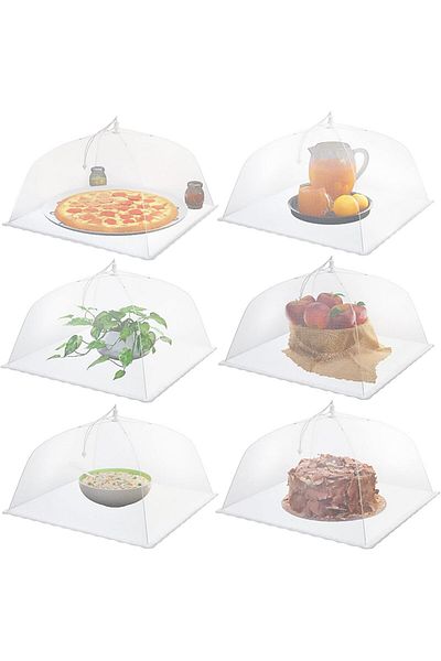 Generic Tazweeq Picnic Mesh Food Covers, 12"×12"Umbrella Food Screen Covers for Outside, Pop-up Mesh Reusab