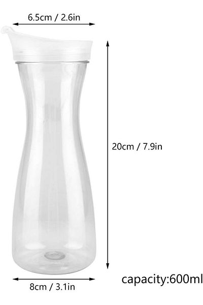 Generic Bottles, Water Pitcher Acrylic Transparent Bottle Containers Jug with Lid for Bar Home Use (600ml)