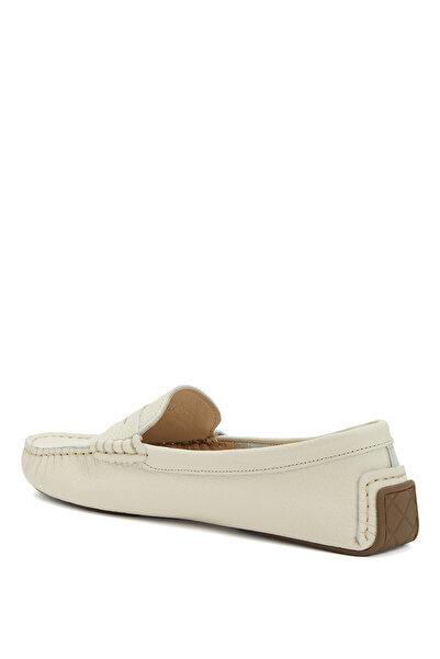 Dıvarese Kırık Beyaz Kadın Deri Loafer