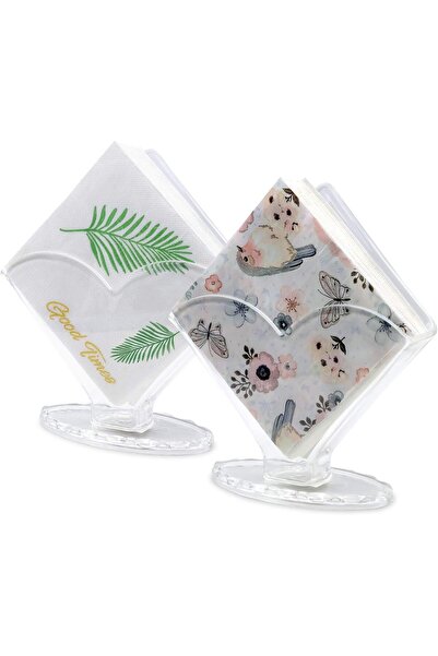 COOYA 2 Pack Modern Acrylic Napkin Holder, Clear Heart-Shaped Napkin Caddy for Tables and Kitchen Decor