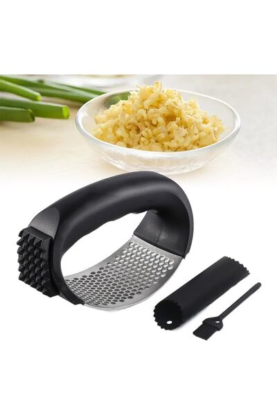COOYA Kitchen Garlic Presser, New Stainless Steel Garlic Presser Garlic Press Rocker Heavy Duty Garlic Min