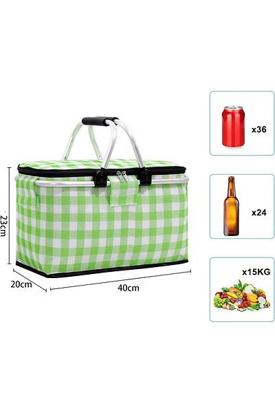 Generic Paporich Picnic Basket - Folding Handbag With Thermal Insulation, Waterproof, Keeps Food Temperatur