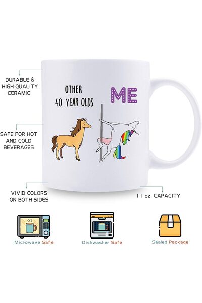 Be Care Shefine 40th Birthday Coffee Cup - Ceramic 11oz Mug